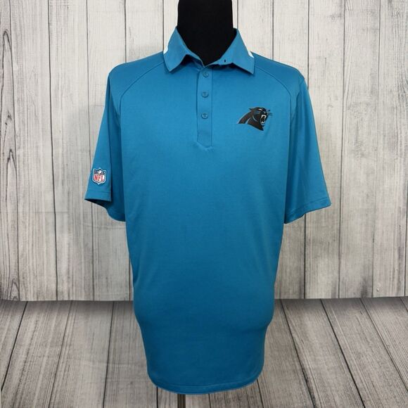 Nike NFL On Field Dri-Fit Men's XL Blue Carolina Panthers Golf Polo Shirt - Picture 1 of 12
